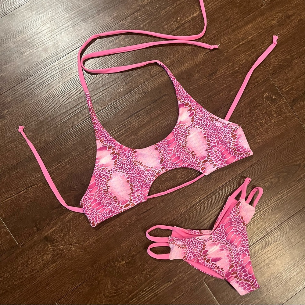 Demon Bikini Women’s Bikini Set Bubblegum Snake Medium top Small cheeky bottom